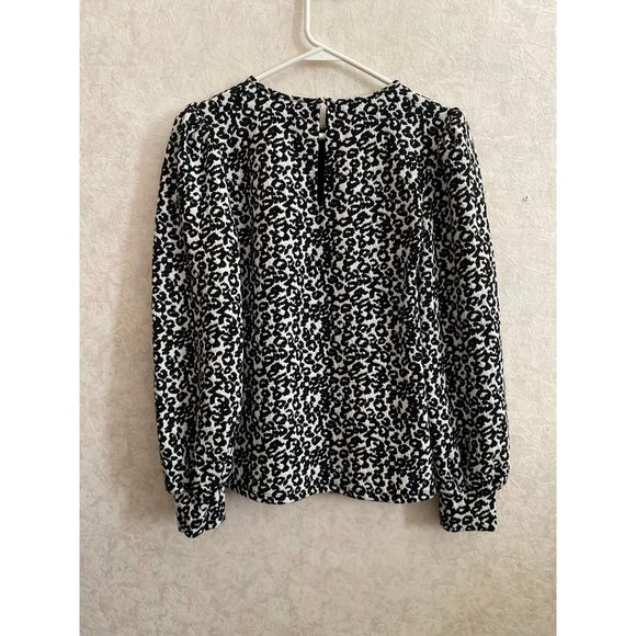 Express women’s small long sleeve black / white animal print top - Picture 5 of 6